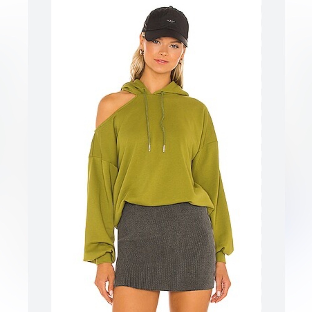 Womens Revolve Superdown Marine Cut Out Hoodie in Green